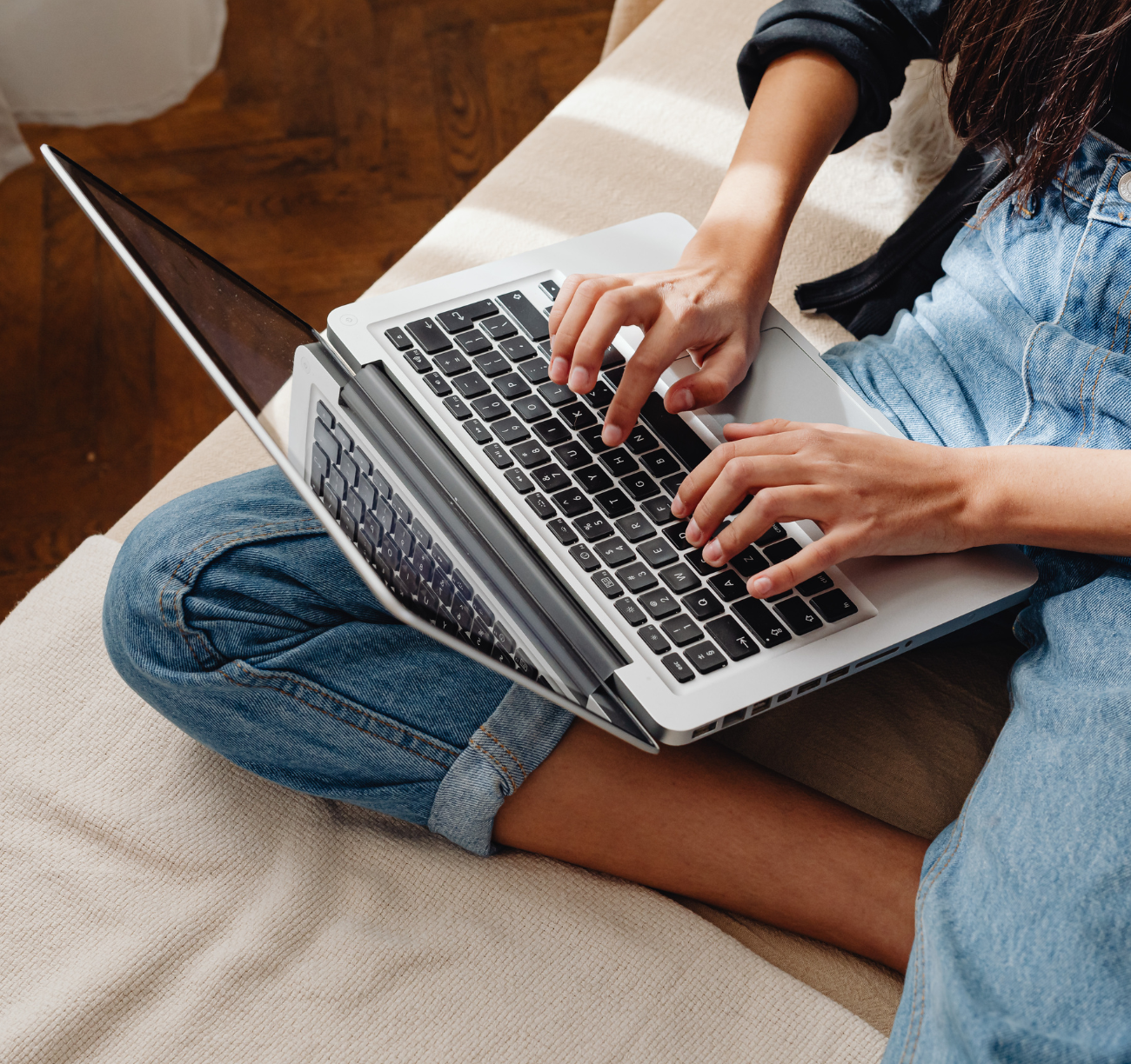 Person using laptop for online home loan pre-approval